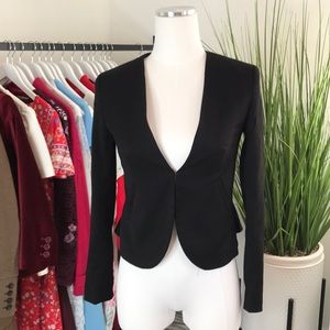 Black fitted Blazer Flared Suit Jacket Small